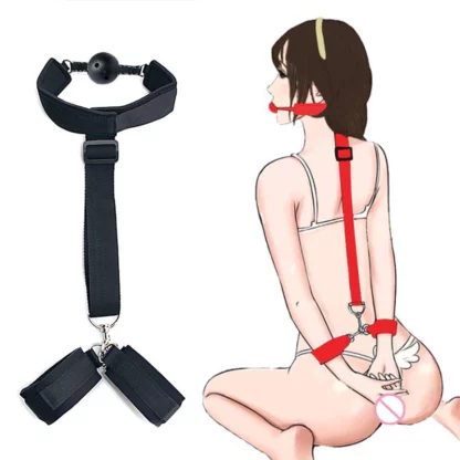 Passionate Lover’s Adjustable Handcuffs & Ball Gag